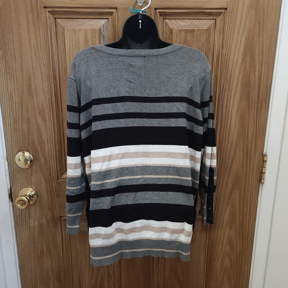 Joseph Gray and Black Striped Sweater - Picture 3 of 6
